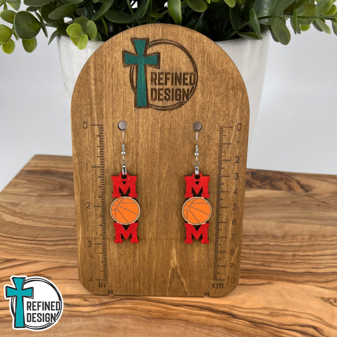Courtside Cheers Basketball Mom Earrings