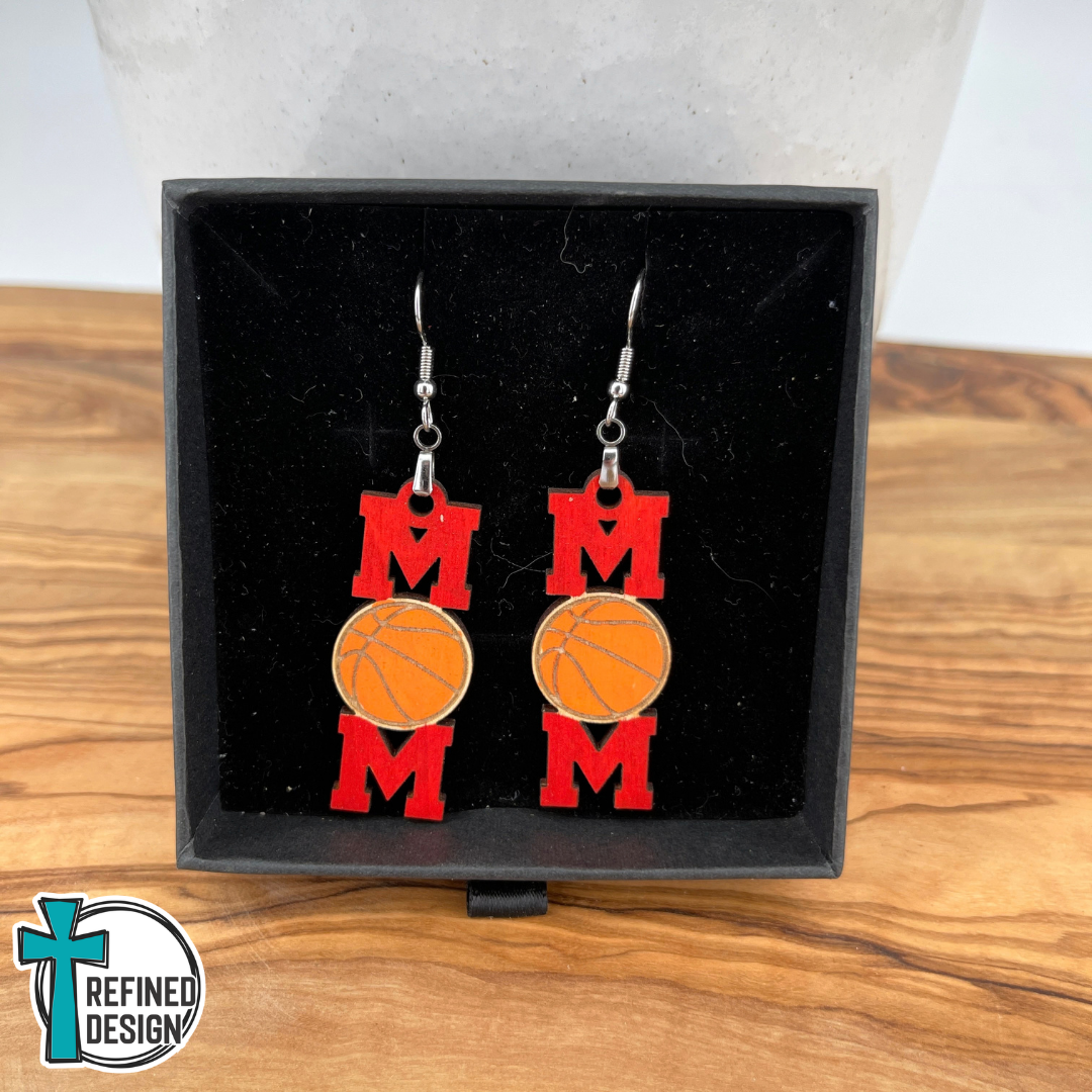 Courtside Cheers Basketball Mom Earrings