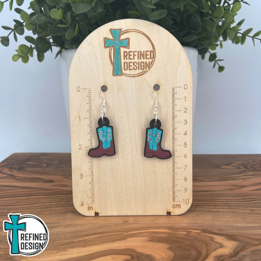 Turquoise Trails Boots Earrings