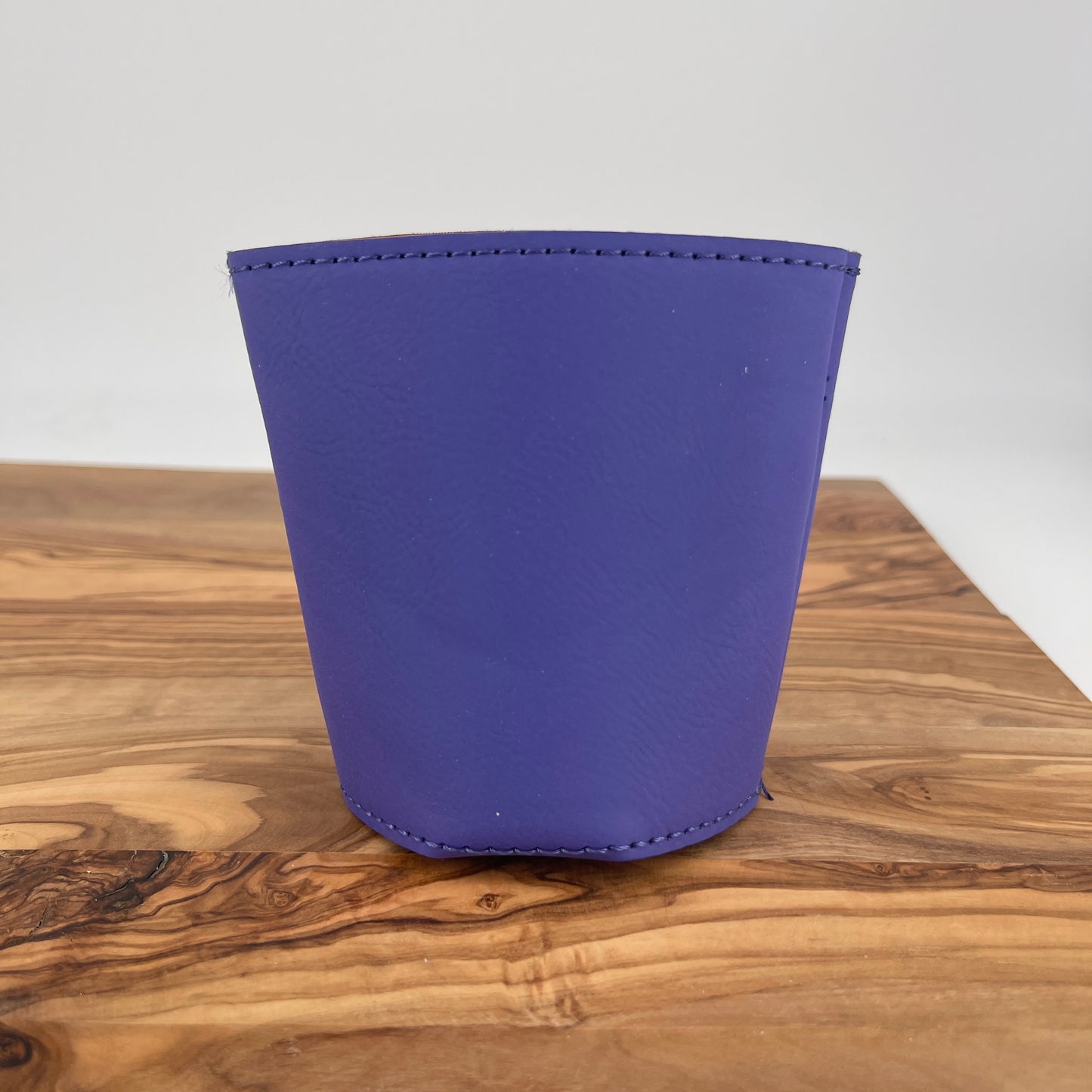 Personalized Purple/Black Leatherette Beverage Holder
