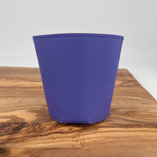 Personalized Purple/Black Leatherette Beverage Holder
