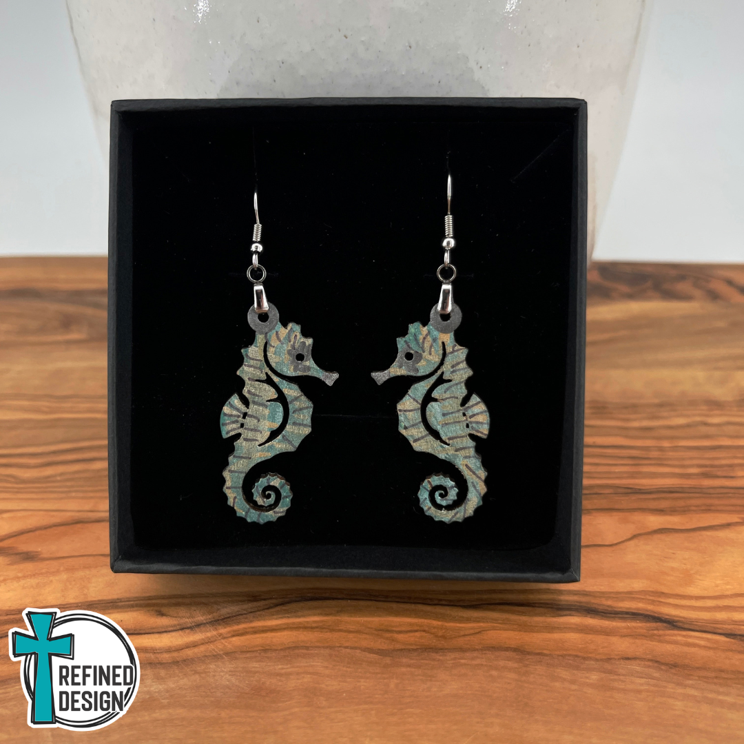Seafoam Waltz Seahorse Earrings
