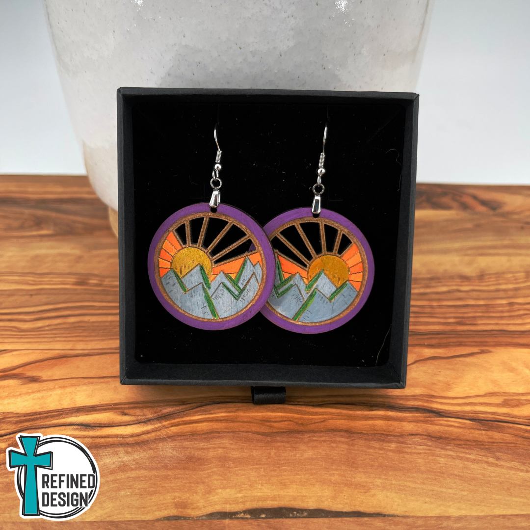Amethyst Mountain Sunrise Earrings