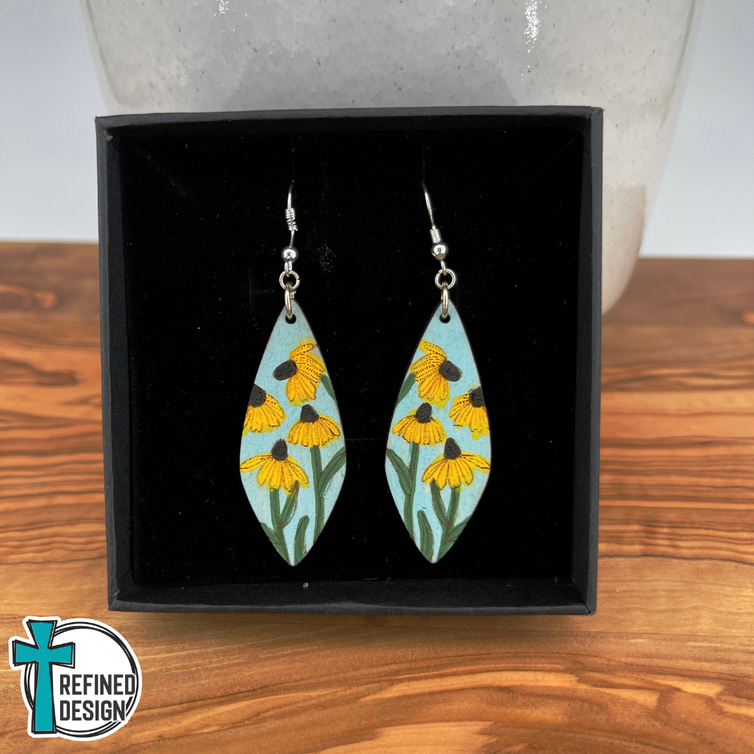 Golden Meadow Coneflower Earrings