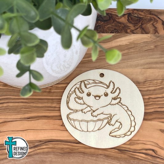Seashell Smiles Axolotl DIY Round