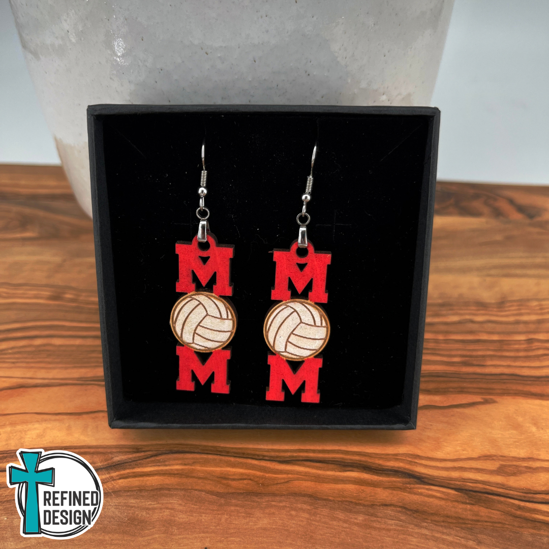 Courtside Cheers Volleyball Mom Earrings