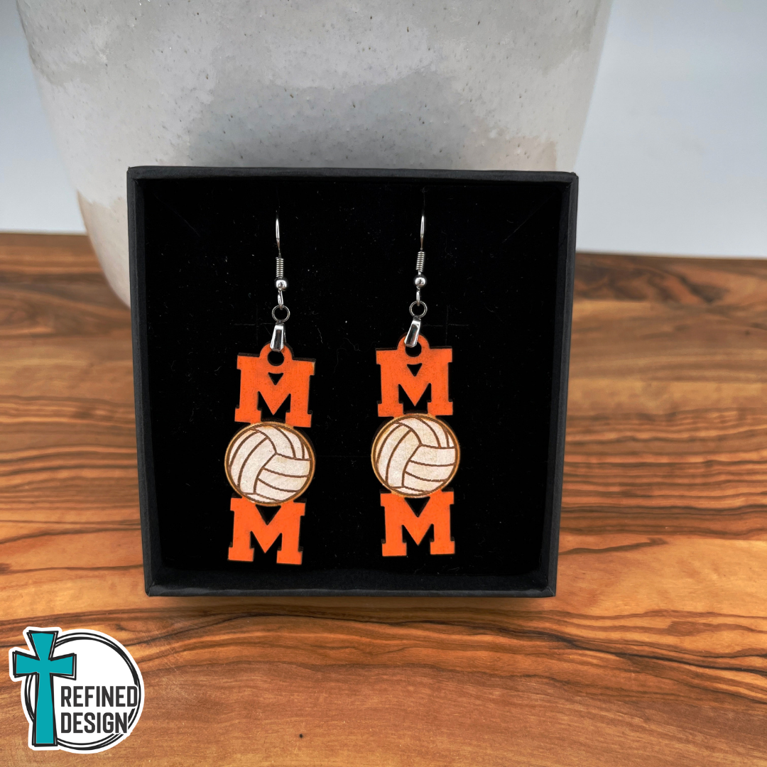 Courtside Cheers Volleyball Mom Earrings