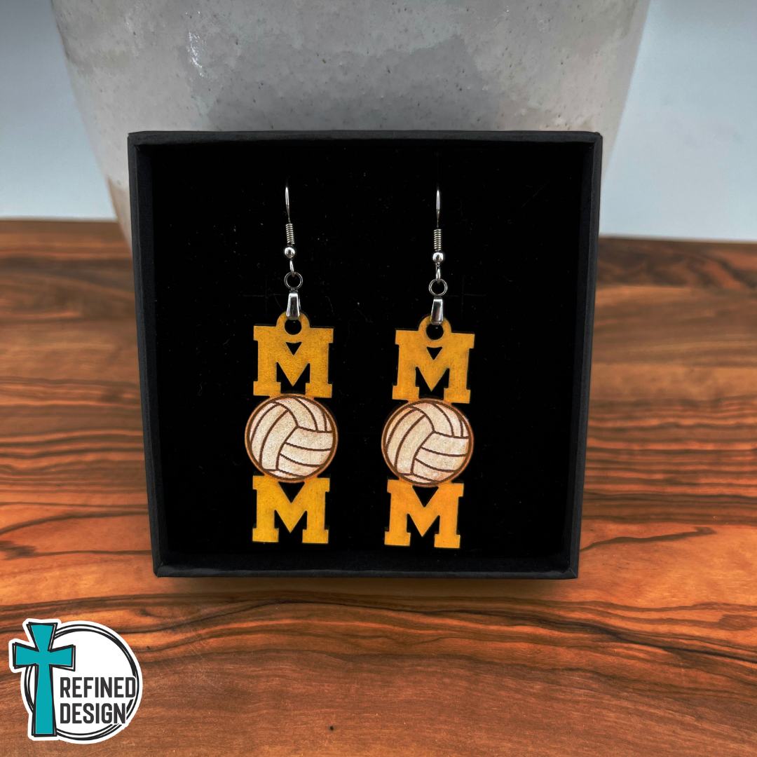 Courtside Cheers Volleyball Mom Earrings
