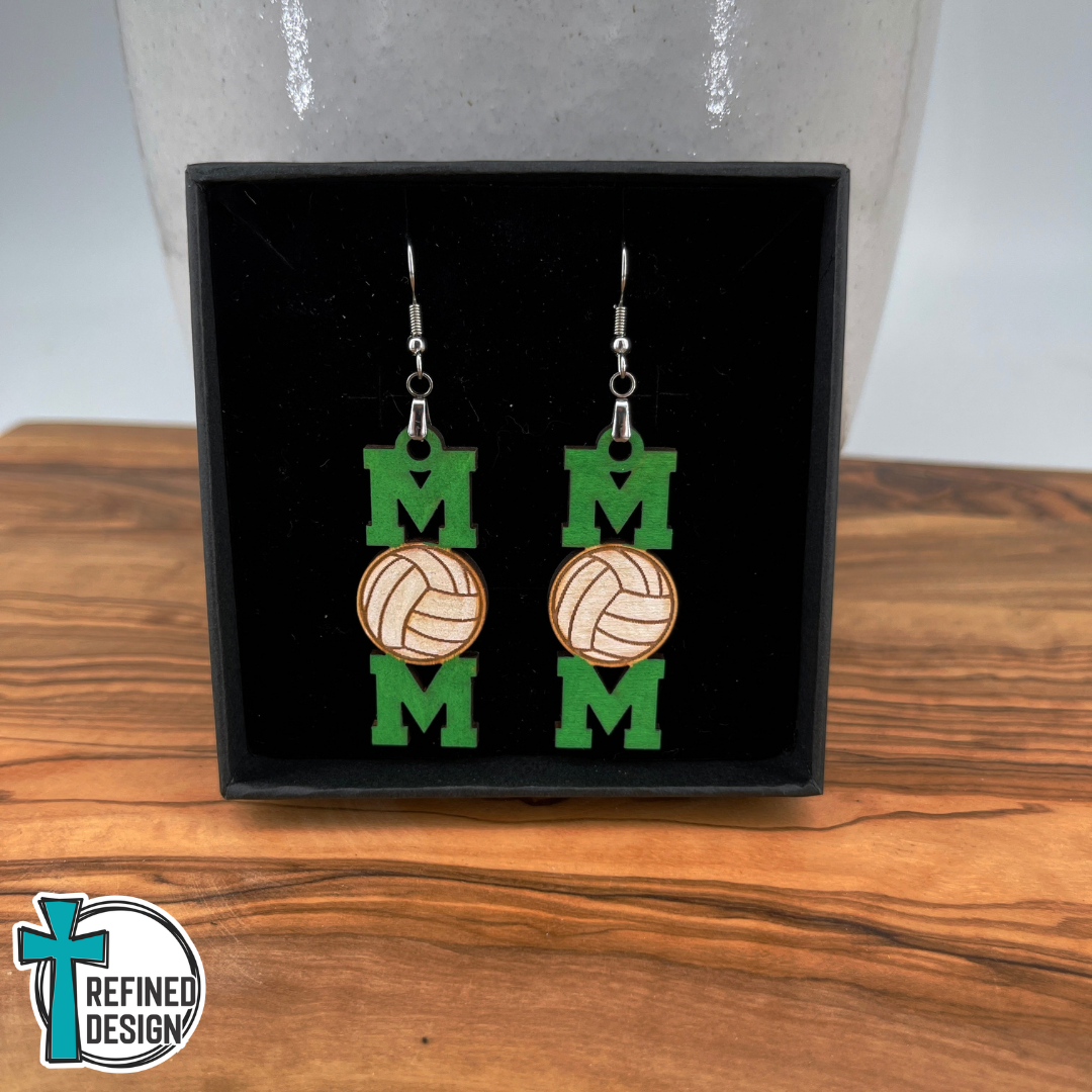 Courtside Cheers Volleyball Mom Earrings