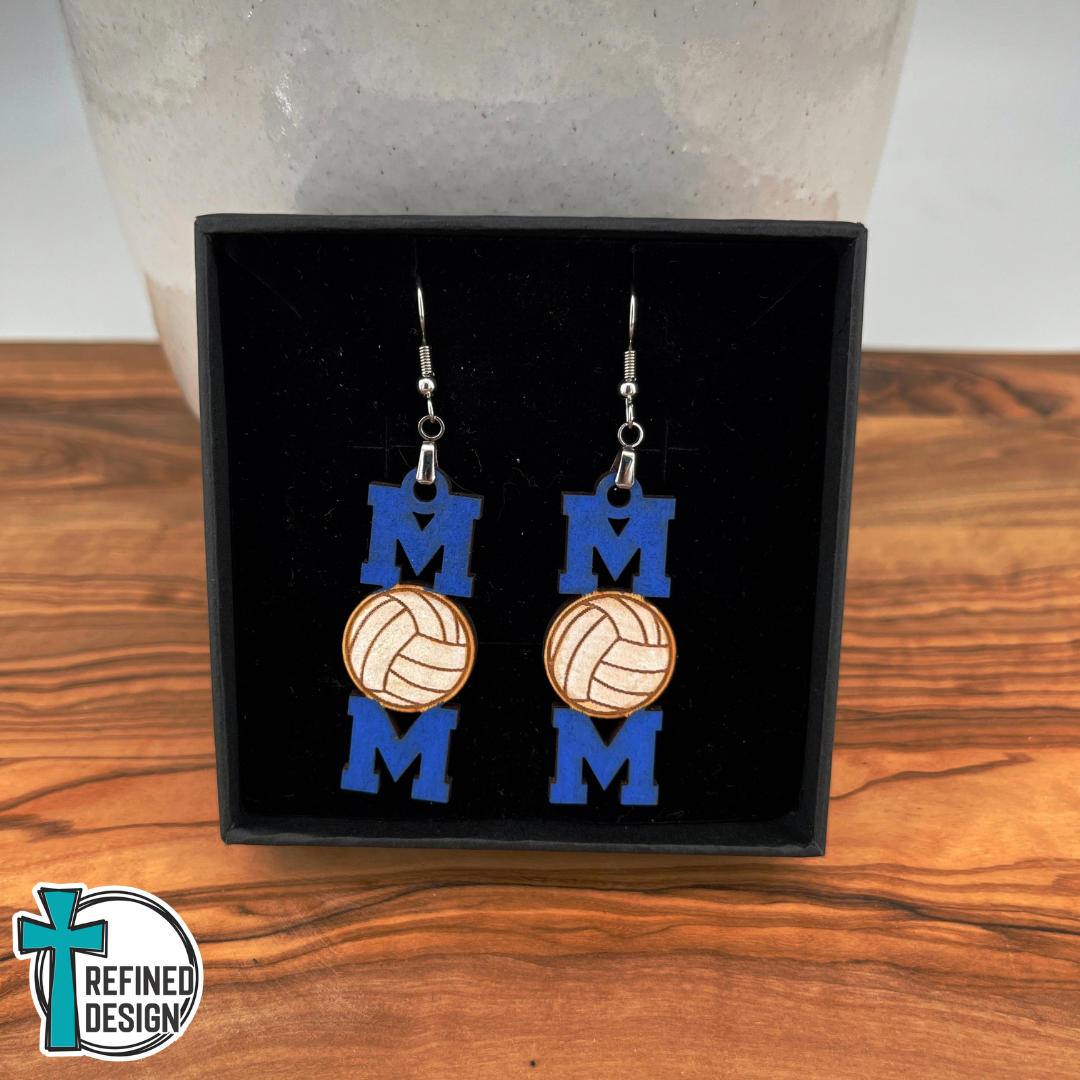 Courtside Cheers Volleyball Mom Earrings