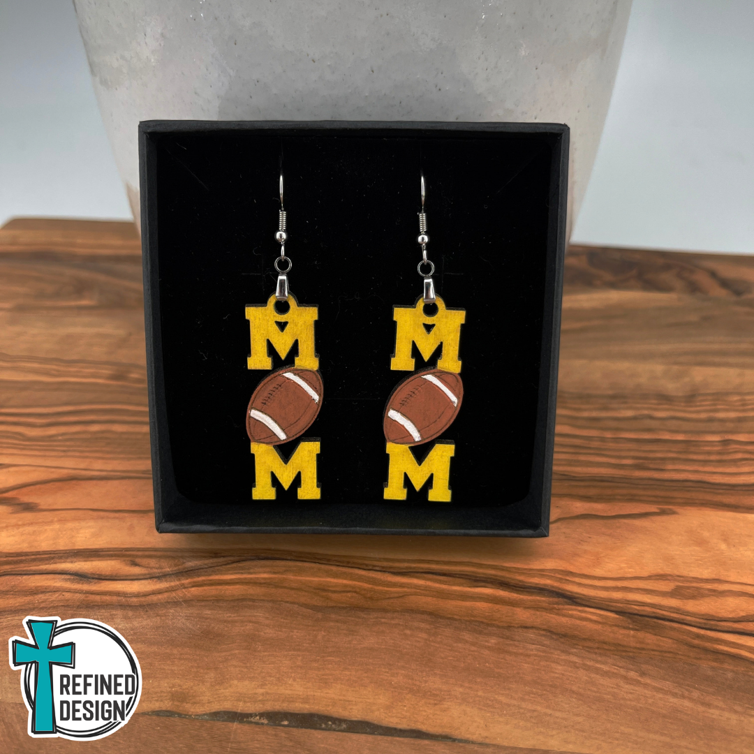Touchdown Cheers Football Mom Earrings