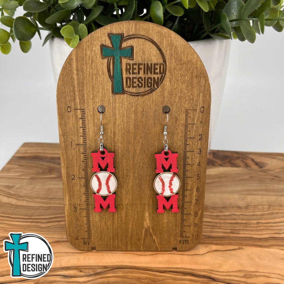 Home Run Cheers Mom Earrings