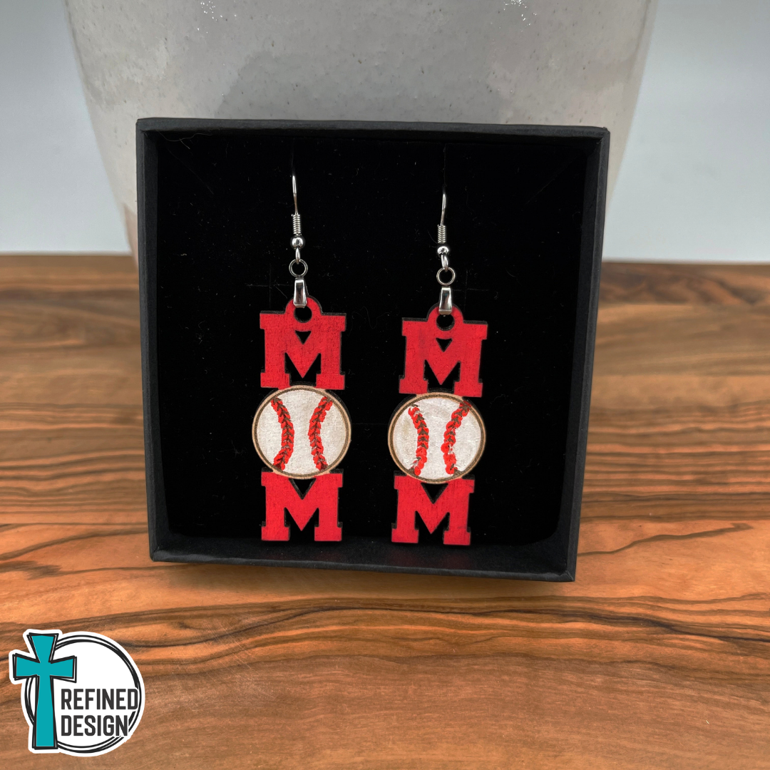 Home Run Cheers Mom Earrings