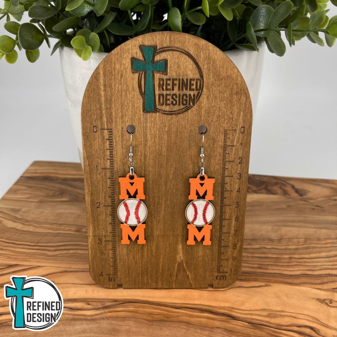 Home Run Cheers Mom Earrings