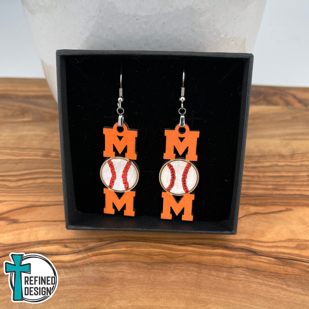 Home Run Cheers Mom Earrings