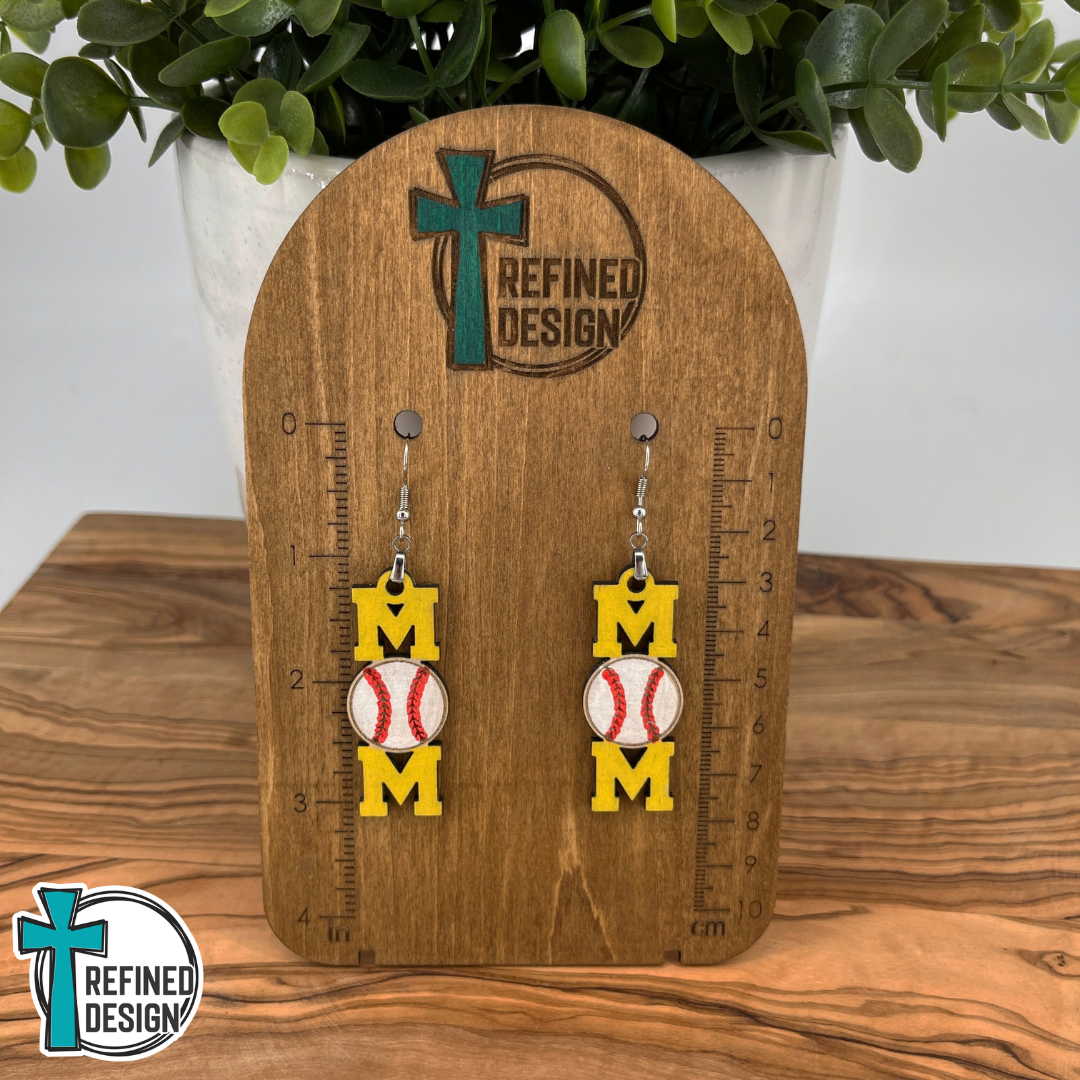 Home Run Cheers Mom Earrings