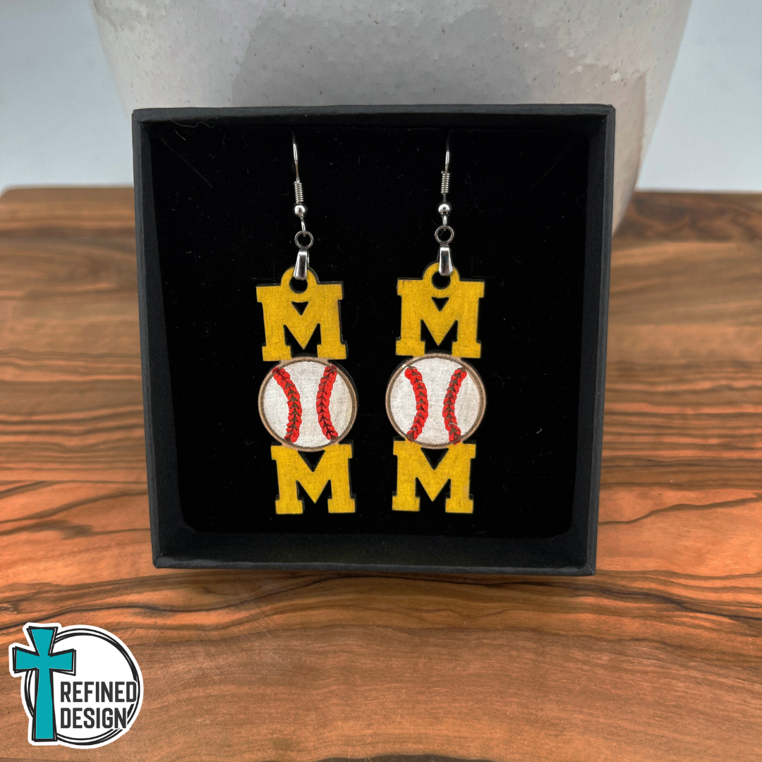 Home Run Cheers Mom Earrings
