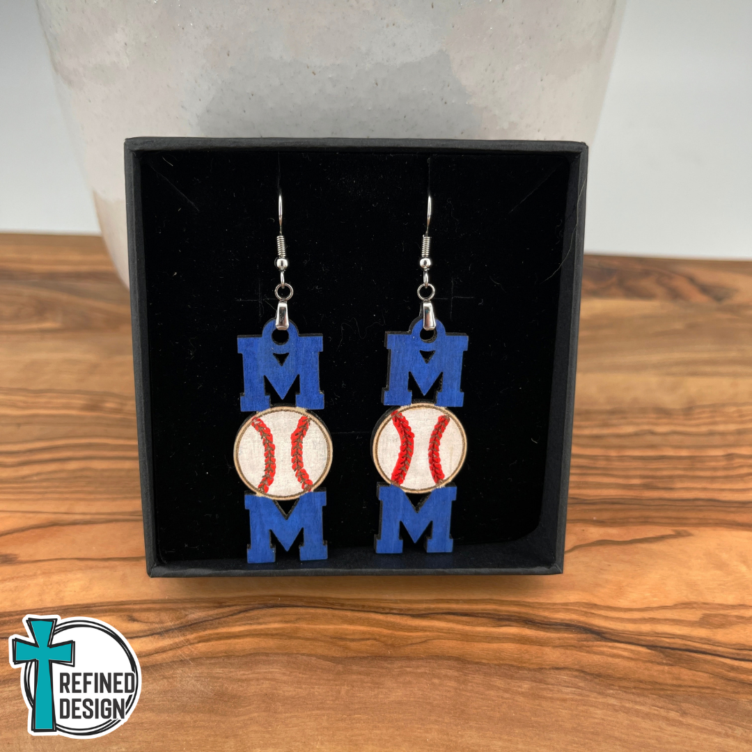 Home Run Cheers Mom Earrings