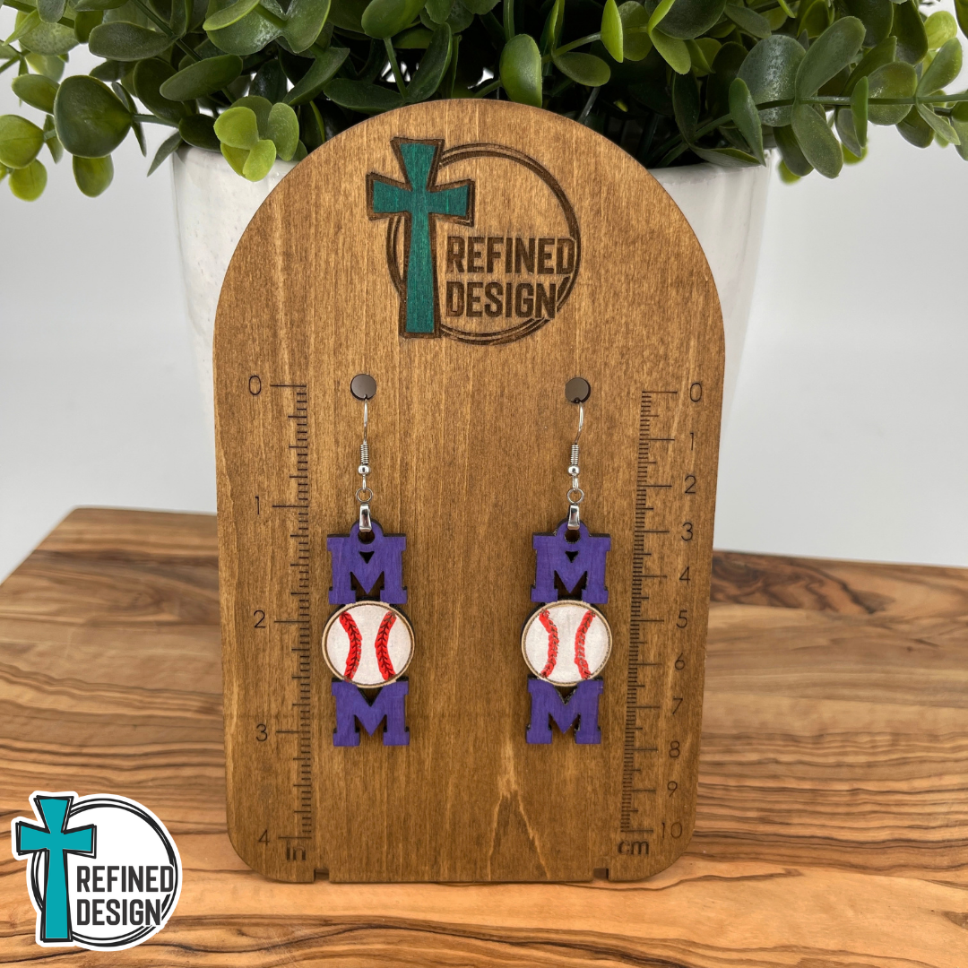 Home Run Cheers Mom Earrings
