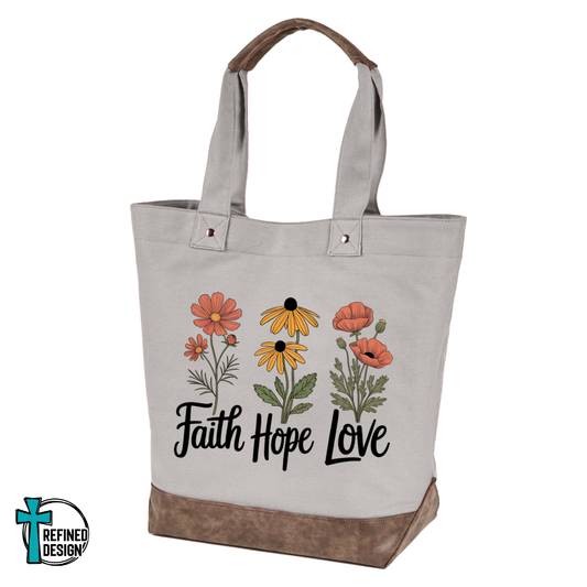 Abiding Blooms Concrete Tote Bag