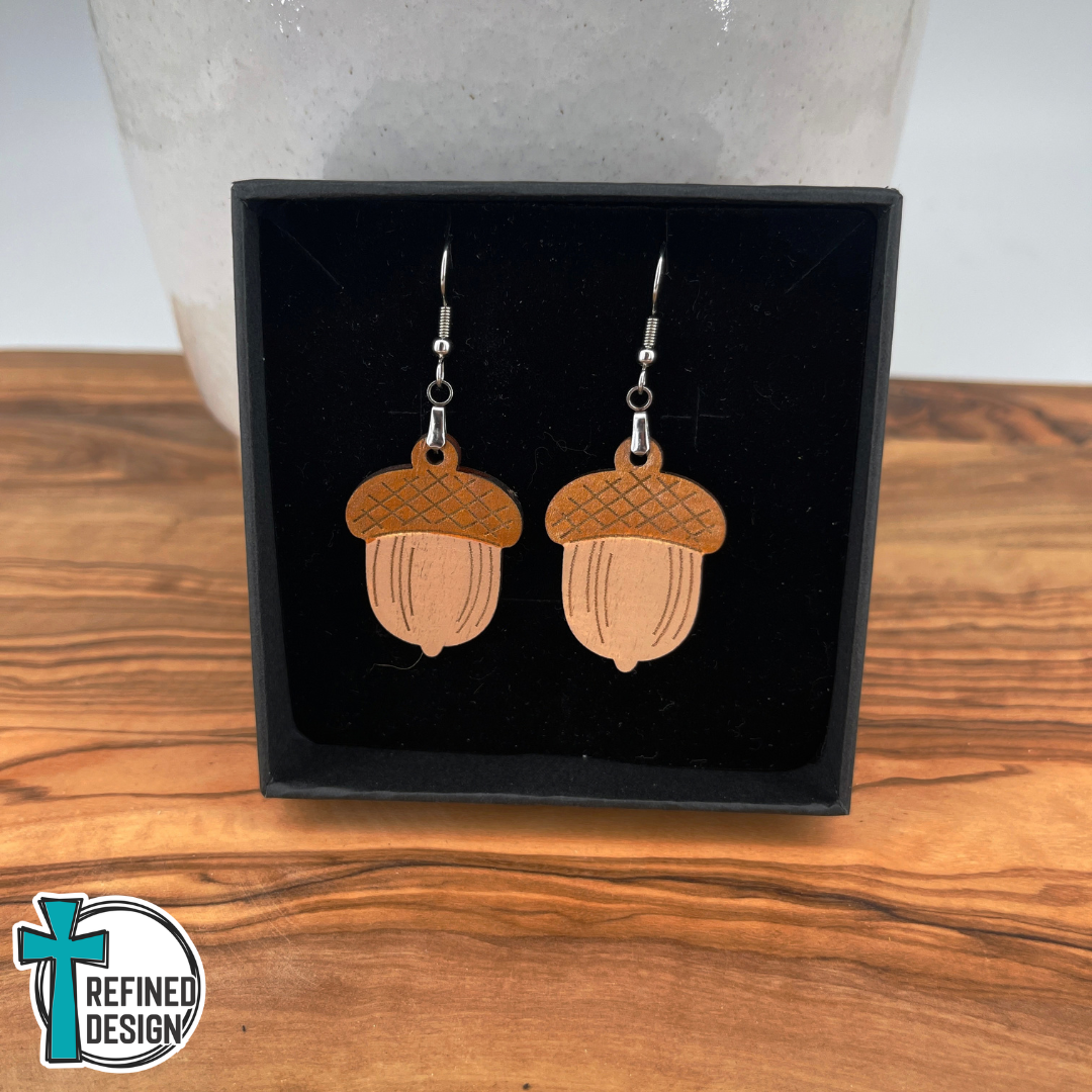 Gathered Acorn Earrings