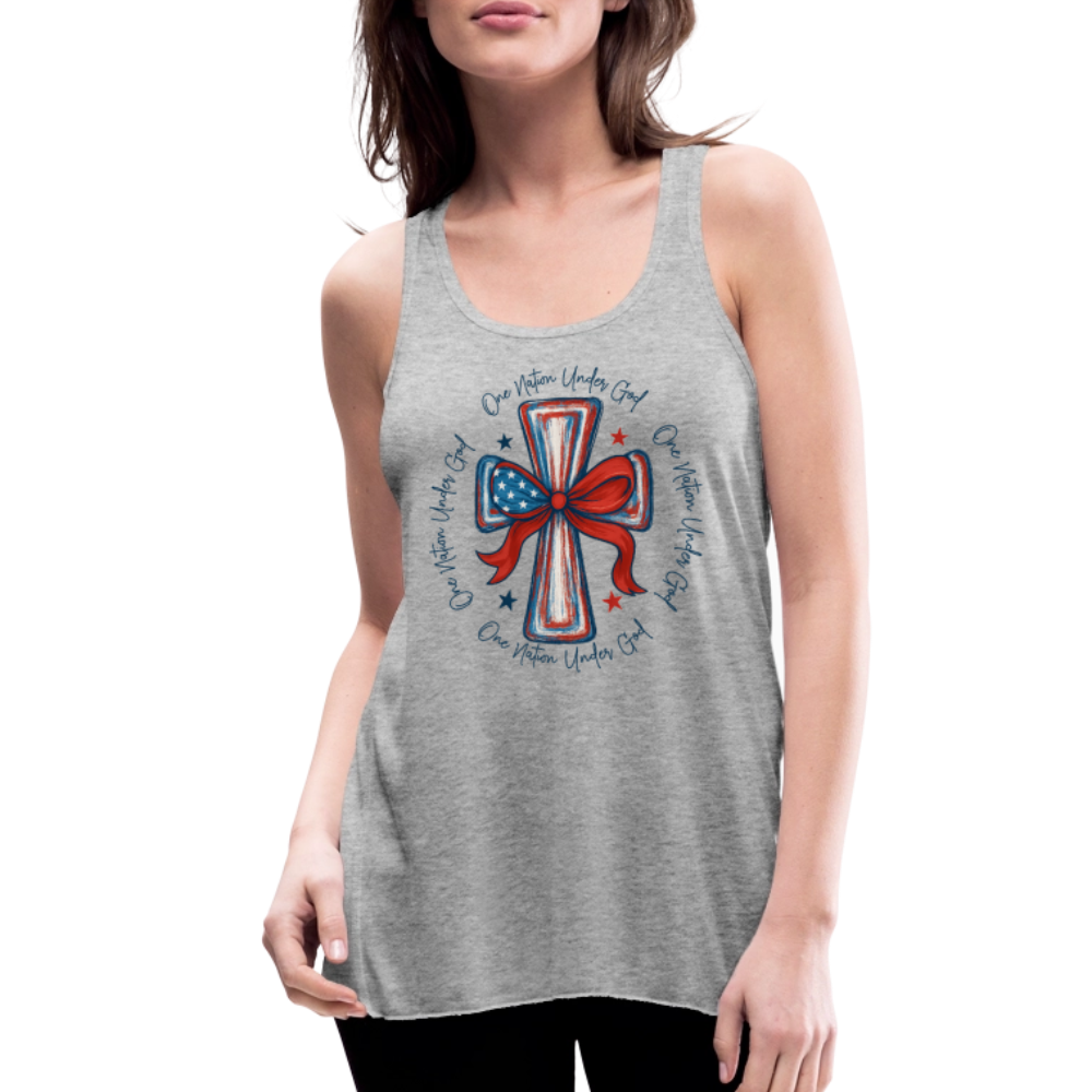 One Nation Under God Women's Flowy Tank Top by Bella - heather gray