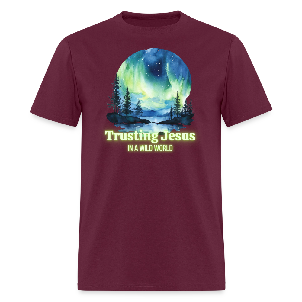 Trusting Jesus In A Wild World - burgundy