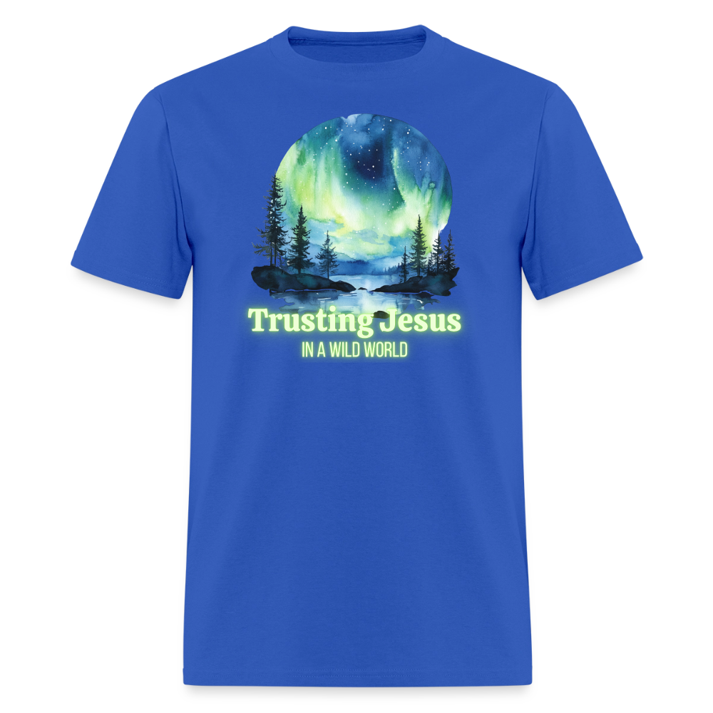 Trusting Jesus In A Wild World - royal blue