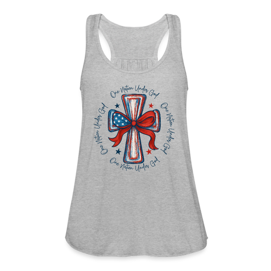 One Nation Under God Women's Flowy Tank Top by Bella - heather gray