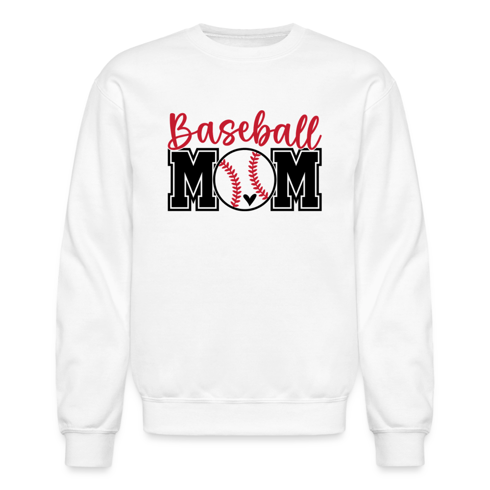 Baseball Mom Crewneck Sweatshirt - white