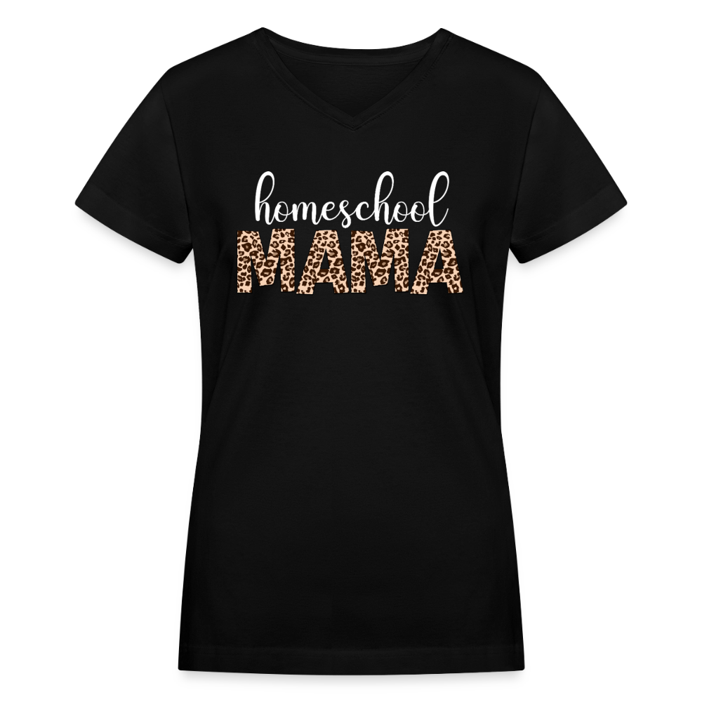 Homeschool Mama V-Neck Tee - black