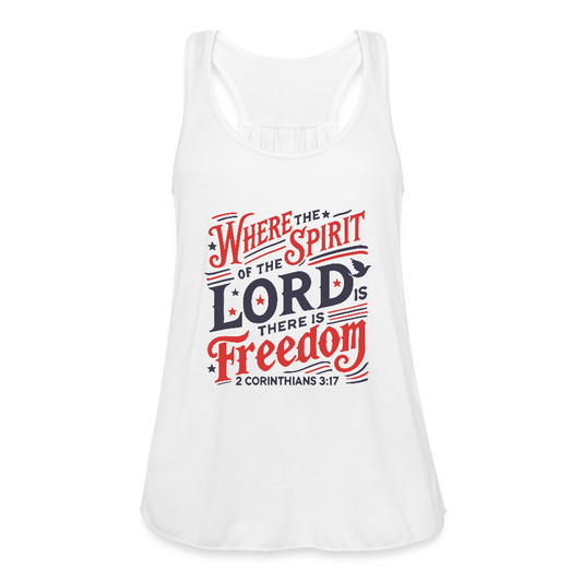 There is Freedom Women's Flowy Tank Top by Bella - white