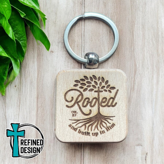 Rooted Wooden Keychain
