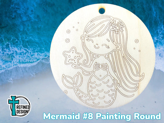 Mermaid #8 Painting Round