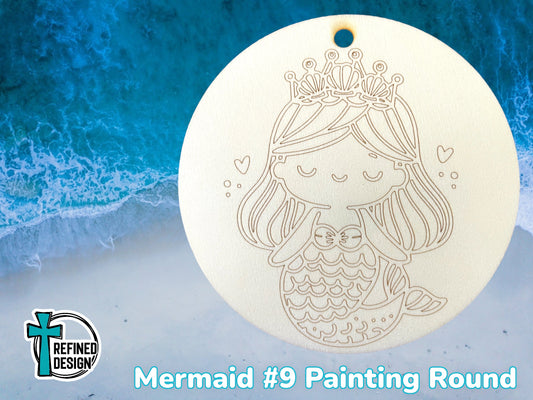 Mermaid #9 Painting Round
