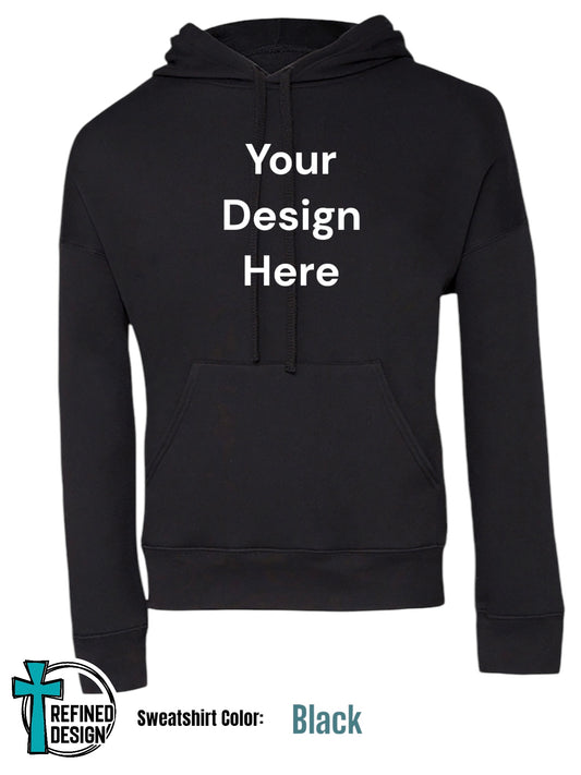 Personalized Black Hooded Sweatshirt