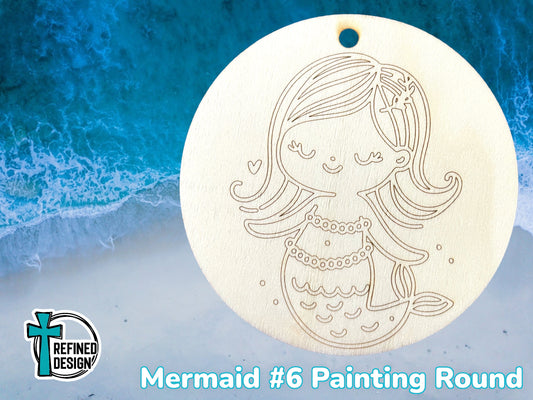 Mermaid #6 Painting Round