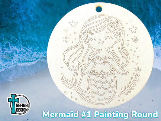 Mermaid #1 Painting Round