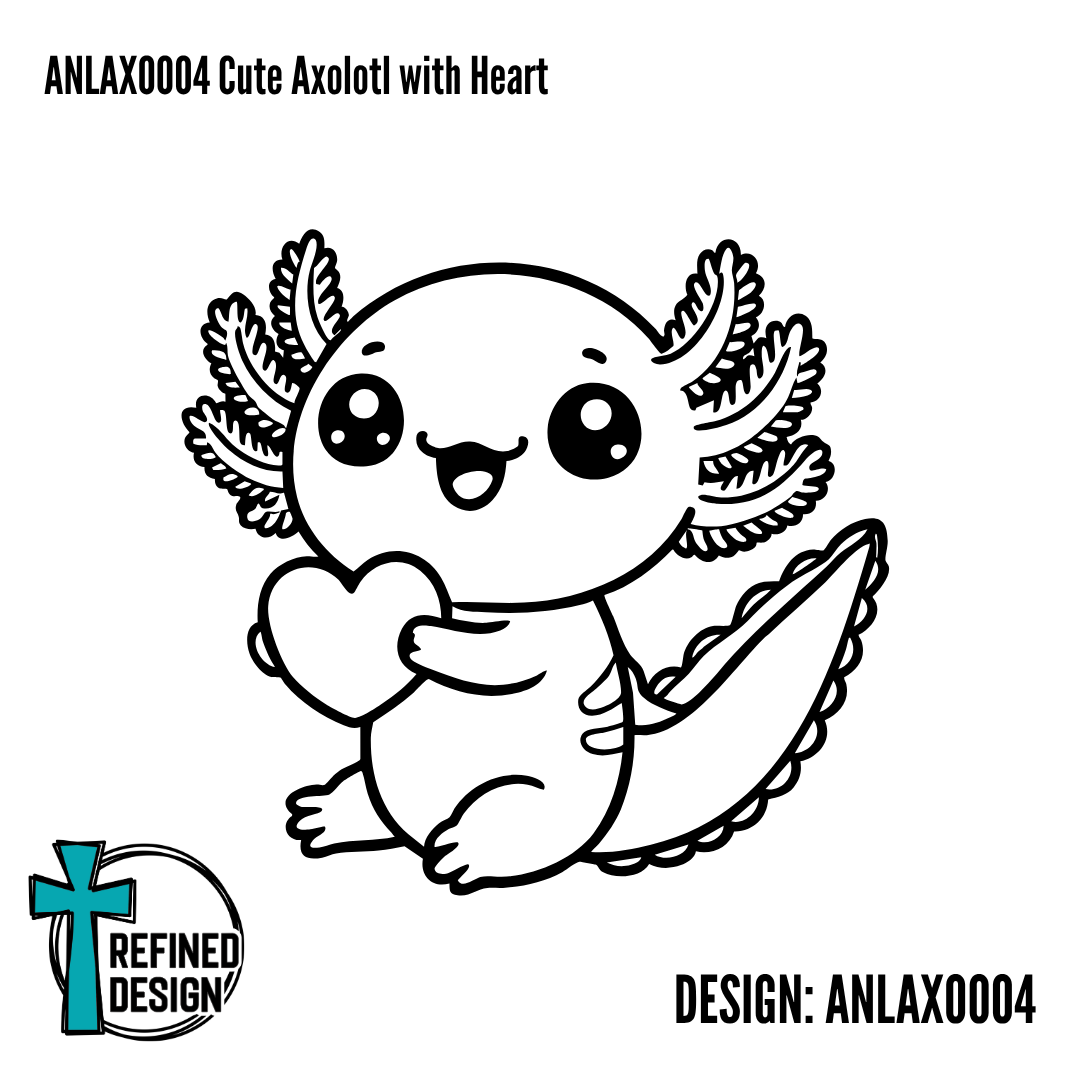 ANLAXO004 Cute Axolotl with Heart