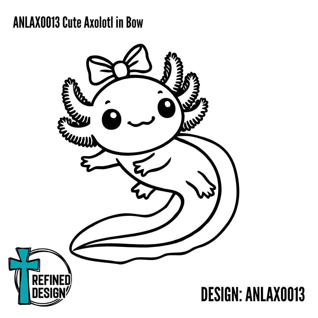 ANLAXO013 Cute Axolotl in Bow