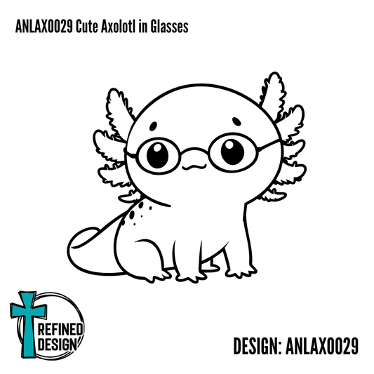 ANLAXO029 Cute Axolotl in Glasses