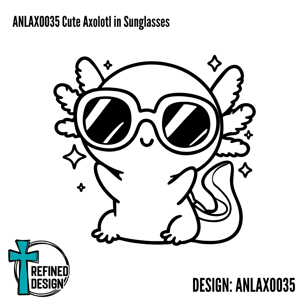 ANLAXO035 Cute Axolotl in Sunglasses