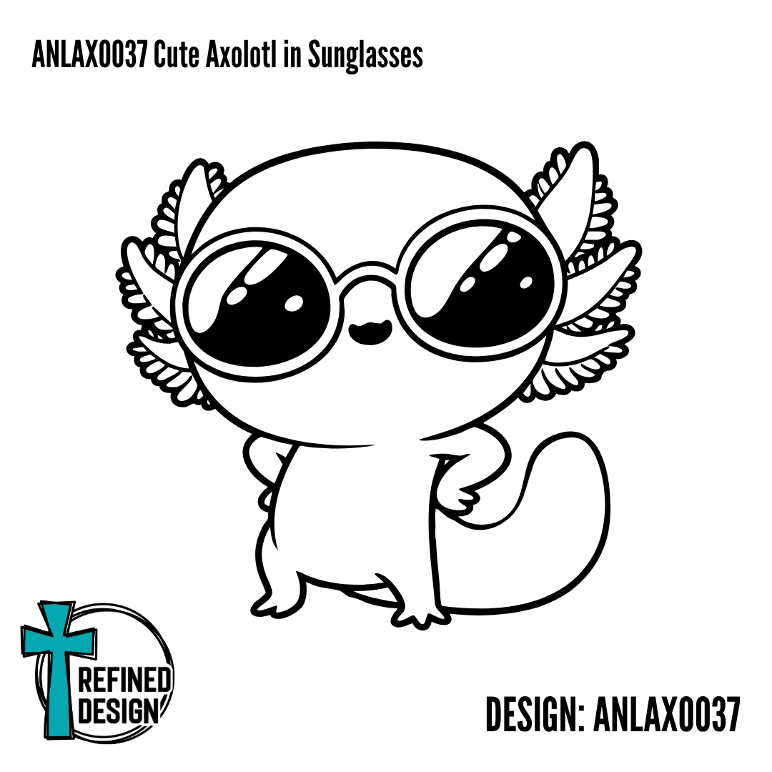 ANLAXO037 Cute Axolotl in Sunglasses