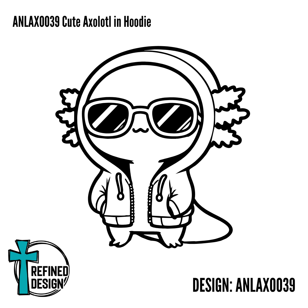ANLAXO039 Cute Axolotl in Hoodie