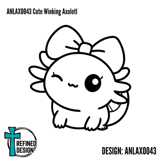 ANLAXO043 Cute Winking Axolotl