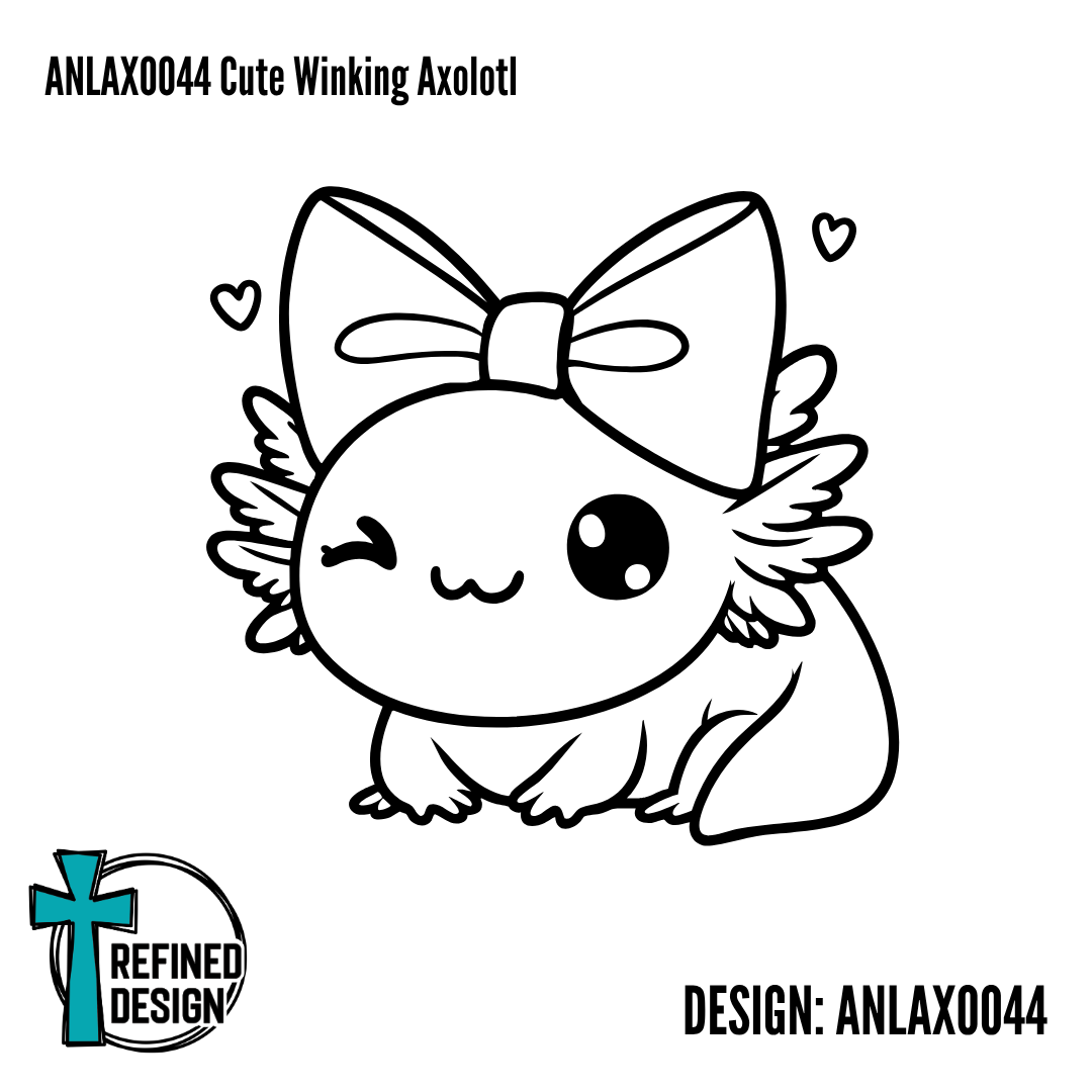 ANLAXO044 Cute Winking Axolotl