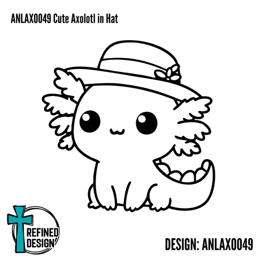 ANLAXO049 Cute Axolotl in Hat