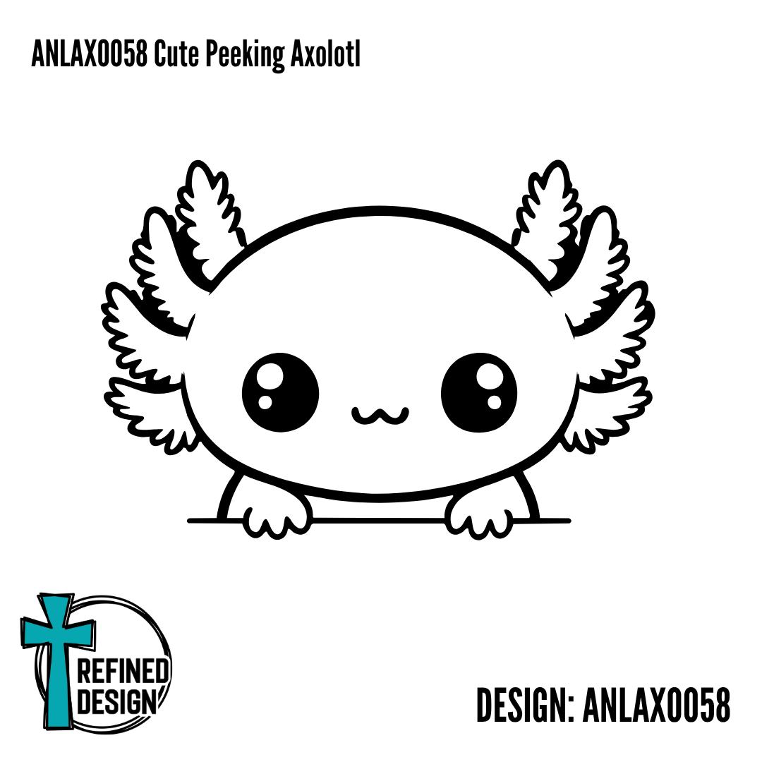 ANLAXO058 Cute Peeking Axolotl