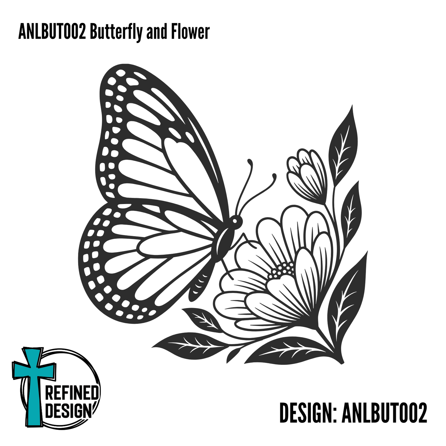 ANLBUT002 Butterfly and Flower