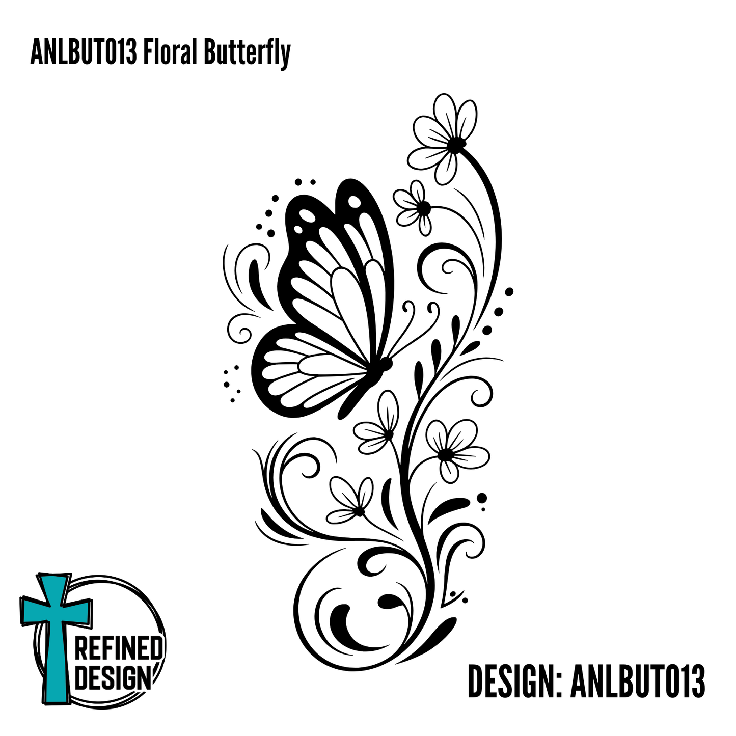 ANLBUT013 Floral Butterfly